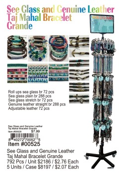See Glass and Genuine Leather Taj Mahal Bracelet Grande